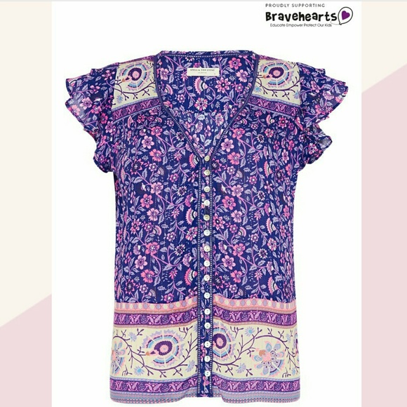 New spell dahlia Bravehearts short sleeve blouse M - Picture 3 of 8